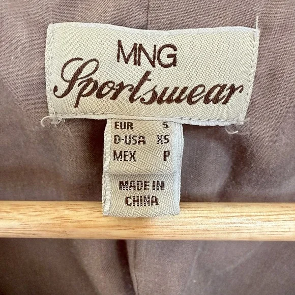 MNG Mango brown velvet-like jacket size Small - Picture 3 of 13
